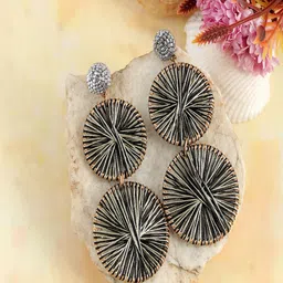 Sangria Gold Plated Beaded Classic Earrings-image-90