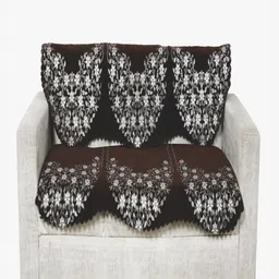 Fashion Throw Coffee Brown & White Printed Jacquard 2 Piece Sofa Cover-image-87