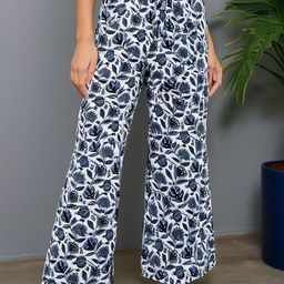 Prabha Creations Women Floral Printed Knitted Palazzos-image-3