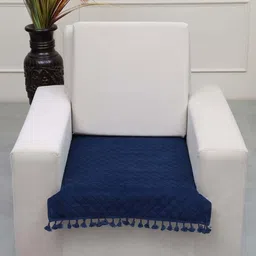 AAZEEM Blue Solid Velvet 1 Piece Sofa Cover-image-56