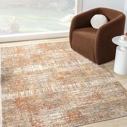 Kaleen India Red Polyester Abstract Anti-Skid Carpets-image-24