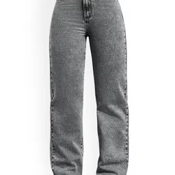 Crazeis Glossia Women Comfort Straight Fit High-Rise Light Fade Stretchable Jeans-picture-5