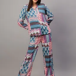 BEACH & HILL Printed Long Sleeves Shirt With Trousers-image-81