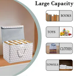 Aura Grey & Black 2 Pieces Multipurpose Storage Box With Handle image 2