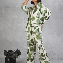 AC&F Printed Shirt & Trousers Co-Ord Set-image-67