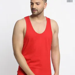 Friskers Men Pack Of 2 Red & Grey Cotton Anti-Bacterial Innerwear Vest-image-25