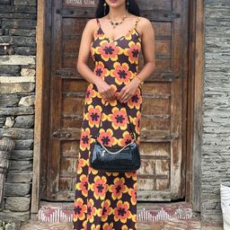 BAESD Women Floral Printed Shoulder Straps Maxi Dress-picture-20