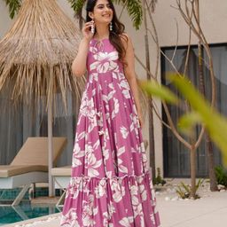 CORSICA Women Tropical Print Maxi Dress-image-94