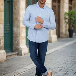 Celio Men Classic Fit Spread Collar Solid Cotton Casual Shirt-image-97
