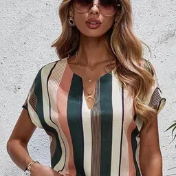 Stylecast X Slyck Striped Pattern Extended Sleeves Top-image-39