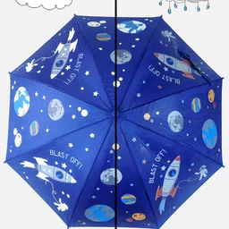 Little Surprise Box LLP Kids Blue & White Space Theme Manual 2 Fold Umbrella-4