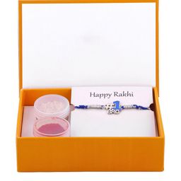 GIVA 925 Silver Set Of 2 Threaded Rakhi With Roli & Chawal image 3