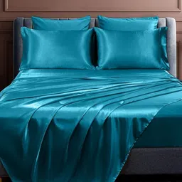 COOLBEDS Teal 400 TC Queen Bedsheet Set-image-40