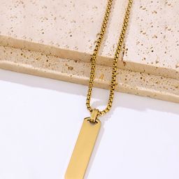 Designs & You Stainless Steel Gold-Plated Oval Pendants With Chains-image-56