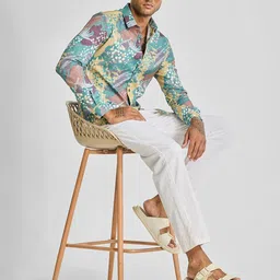 Snitch Men Smart Spread Collar Abstract Printed Casual Shirt-image-30