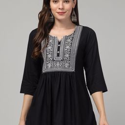 CROWN KING Ethnic Motifs Embroidered Thread Work Kurti-picture-8