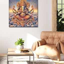 OLIVE TREE Blue & Orange 1 Piece Canvas Religious Wall Paintings-picture-35