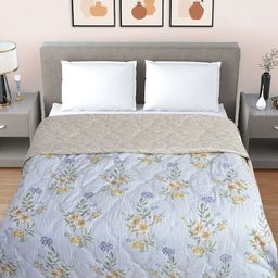 Myntra Elegant Homes Blue & White Floral AC Room 350 GSM Reversible Double Bed Comforter-image-38
