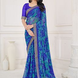 DIVASTRI Zari Poly Chiffon Saree-13