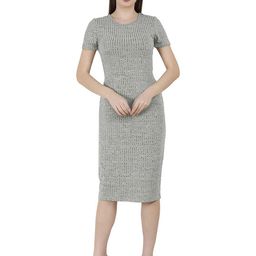 Manra Checked Bodycon Midi Dress-image-14
