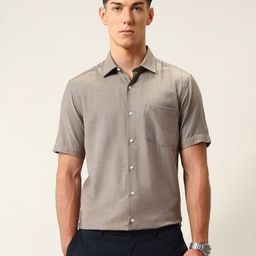 Arrow Men Liberty Classic Fit Textured Spread Collar Pure Cotton Formal Ceremony Shirt-picture-36