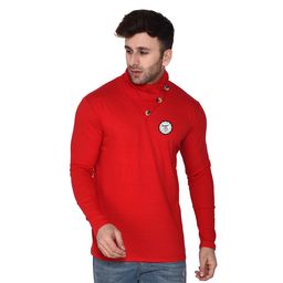 BEYOU FASHION Men High Neck Solid Slim Fit T-shirt-image-95