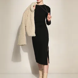 Vero Moda Women Round Neck Sheath Midi Dress-image-35