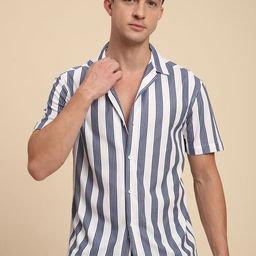 Voroxy Men Relaxed Opaque Striped Casual Shirt-image-55