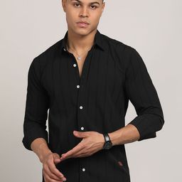 FUBAR Slim Fit Striped Spread Collar Casual Shirt-image-12