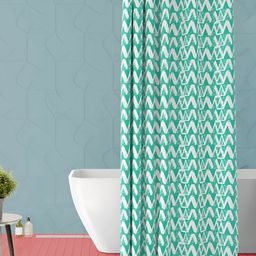 ArtzFolio White & Green Printed Waterproof Shower Curtain-image-75