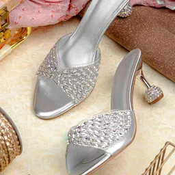 NR By Nidhi Rathi Embellished Party Block Sandals-picture-41