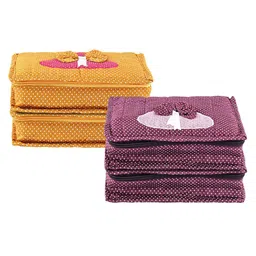 Kuber Industries Purple 4 Pieces Polka Dot Printed Jewellery Organiser-38