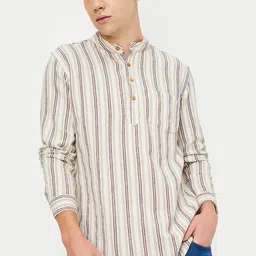 max Men Striped Flared Sleeves Sequinned Anarkali Kurta-43