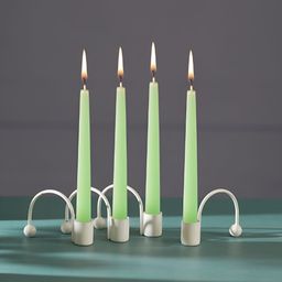 Homspurts White Set of 4 Candle Holder-14