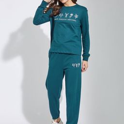 COLORCART Printed Long Sleeves Pure Cotton Sweatshirt & Joggers-image-93