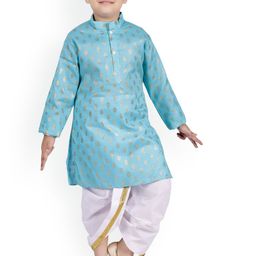 BAESD Boys Ethnic Motifs Printed Mandarin Collar Straight Kurta with Dhoti Pants-image-95