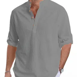 Edin Men Grey Cotton Kurtas-picture-45