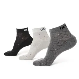 OLWEN Men Pack Of 3 Patterned Cotton Ankle Length Socks-image-53