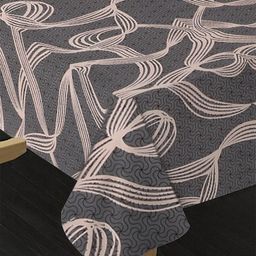 Arrabi Grey & Peach Colored Printed 8-Seater Table Cover image 2