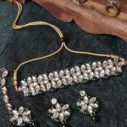 BMINO Women Green Jewellery Set-image-62