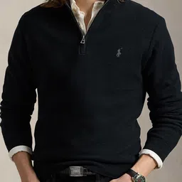 Polo Ralph Lauren Men Self Design Mock Collar Long Sleeves Sweater-picture-2