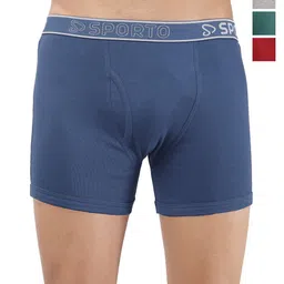 Sporto by Macho Men Pack Of 4 Mid Rise Trunks Sprto_M1030-Dnm1-G1-Prt1-R1-S-picture-30