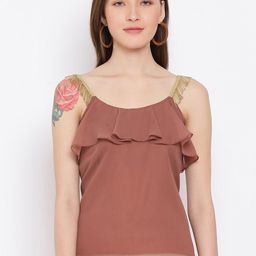 OTIRA Women Solid Georgette Regular Top-image-15