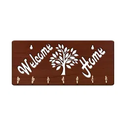 SEHAZ ARTWORKS Brown 7 Hooks Wooden KeyHolder-picture-28