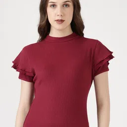 FILMODE Women Solid High Neck Cotton Top-picture-40