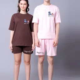 Lazy Lush Pack Of 2 Printed Pure Cotton T-Shirt & Joggers Co-Ord Set-image-36
