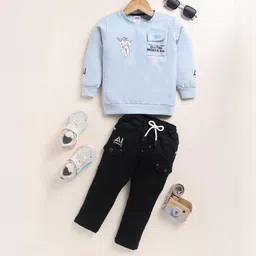 UNO KIDS Boys Blue Pure Cotton Clothing Set-image-16