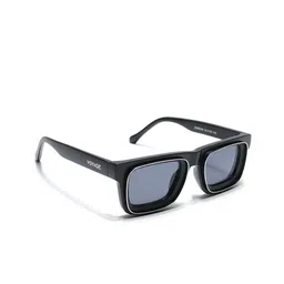 Voyage Unisex Square Sunglasses for (Black Lens | Navy Blue & Silver Frame - MG6423)-43