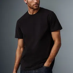 BLUEFICUS Men Solid Round Neck T-shirt-13