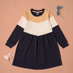 BE AWARA Colourblocked Fit & Flare Dress-image-53